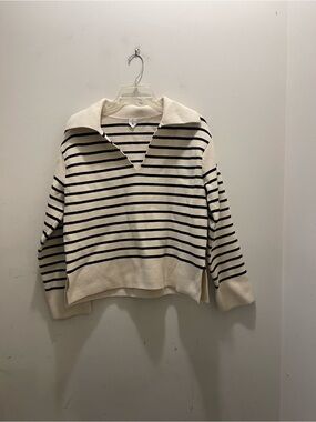 ARKET Stripe Shawl Collar Cardigan